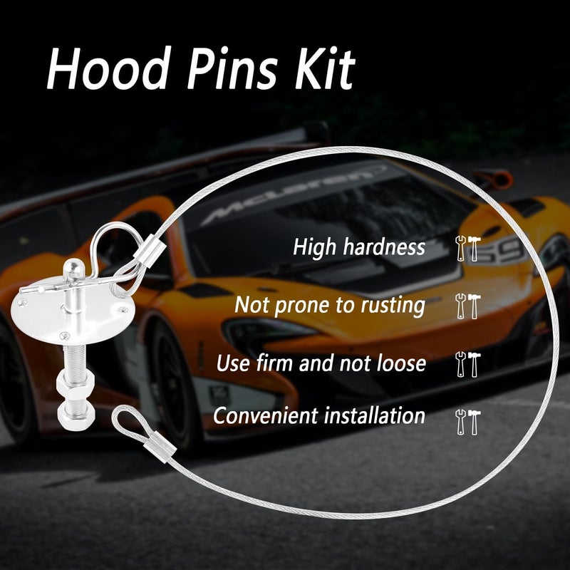 Stacool Hood Pins Kit for Car - Stainless Steel Car Hood Cover Quick Latch Hood Pins for Reducing Shaking - Universal Automotive Exterior Accessories Fit for Most Cars SUVs Trucks (Silver) - Image 4